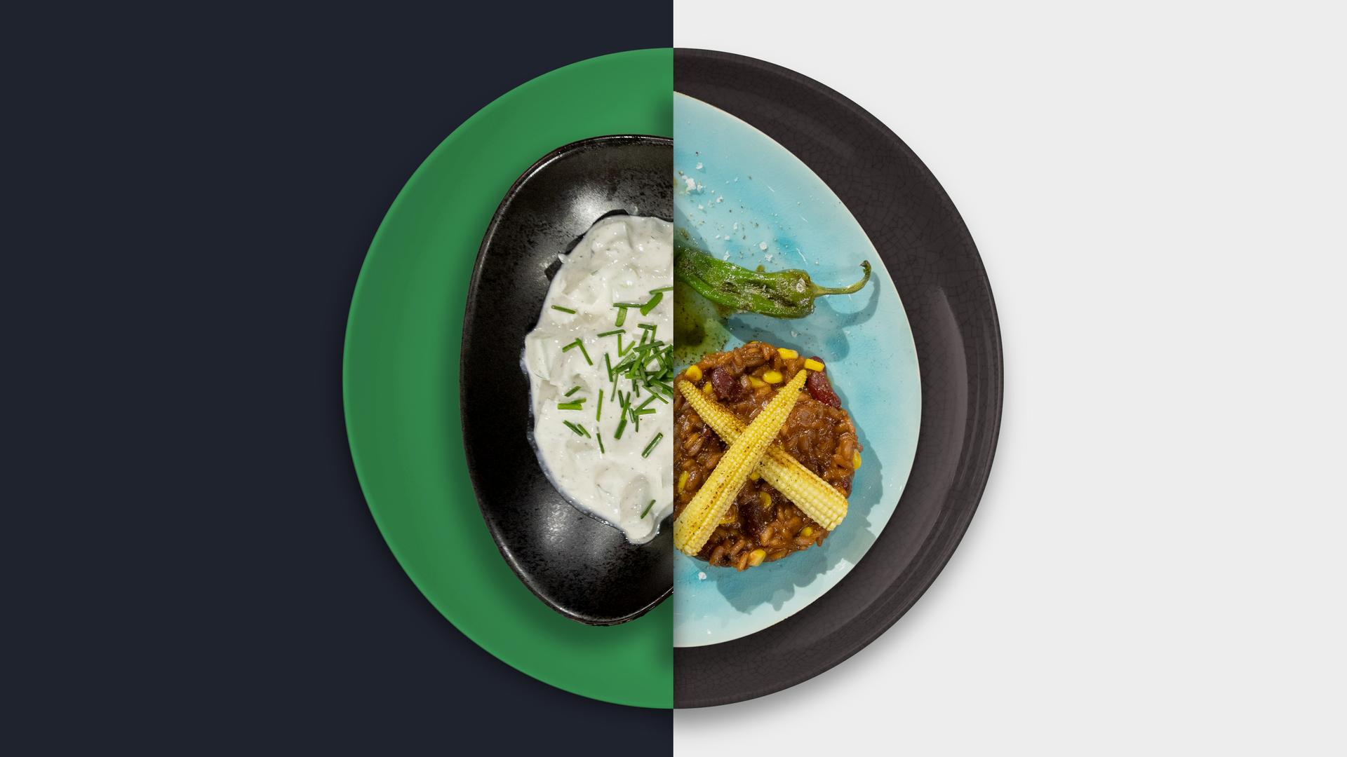 Gurkensalat vs. BBQ-Risotto