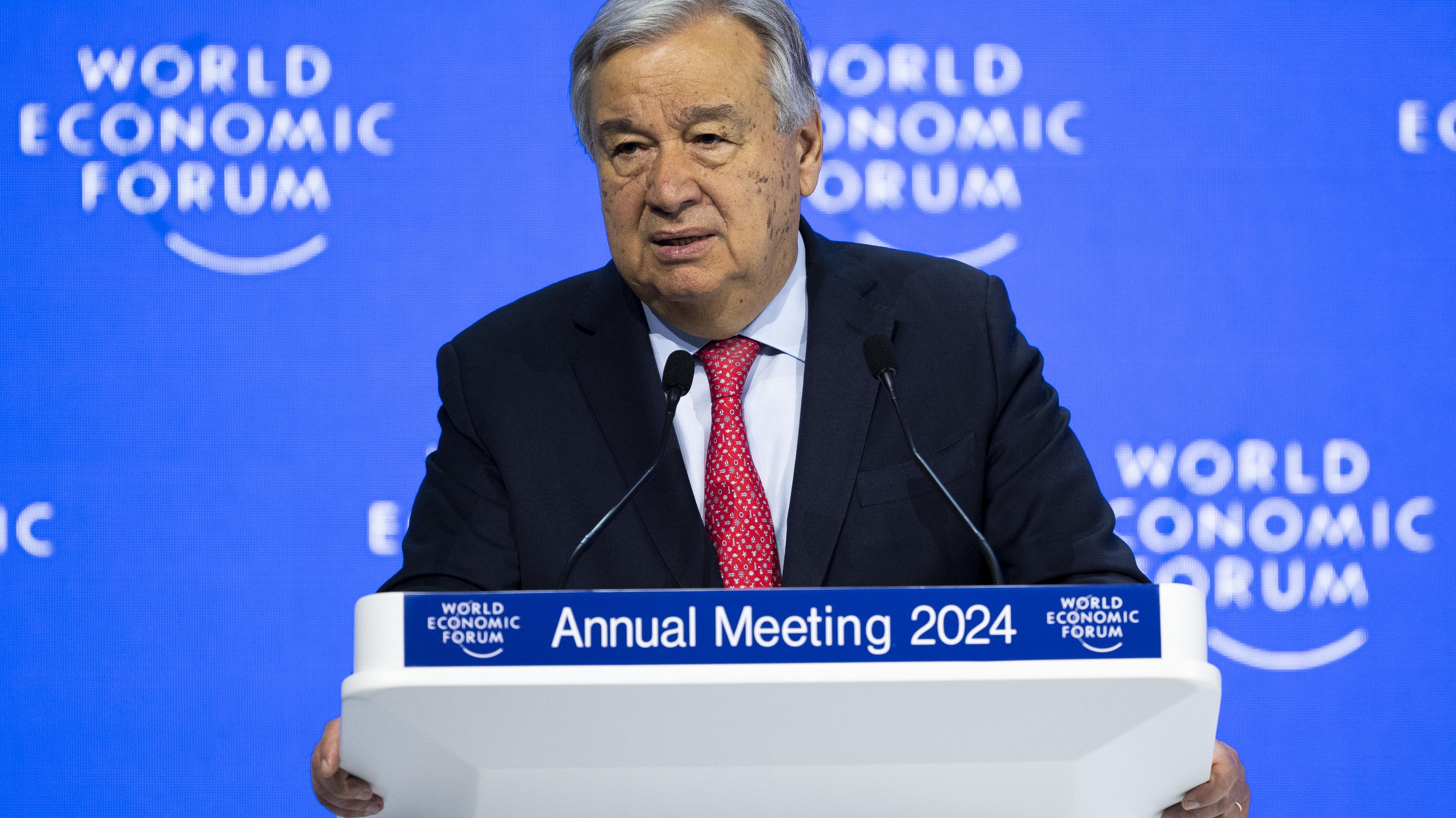 Antonio Guterres beim Weltwirtschaftsforum in Davos