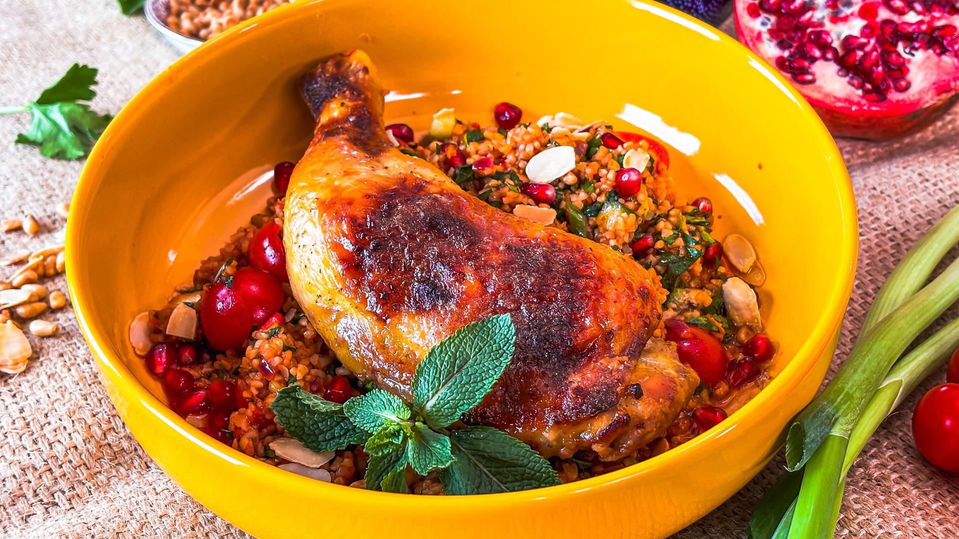 Hähnchen mit Granatapfelglasur