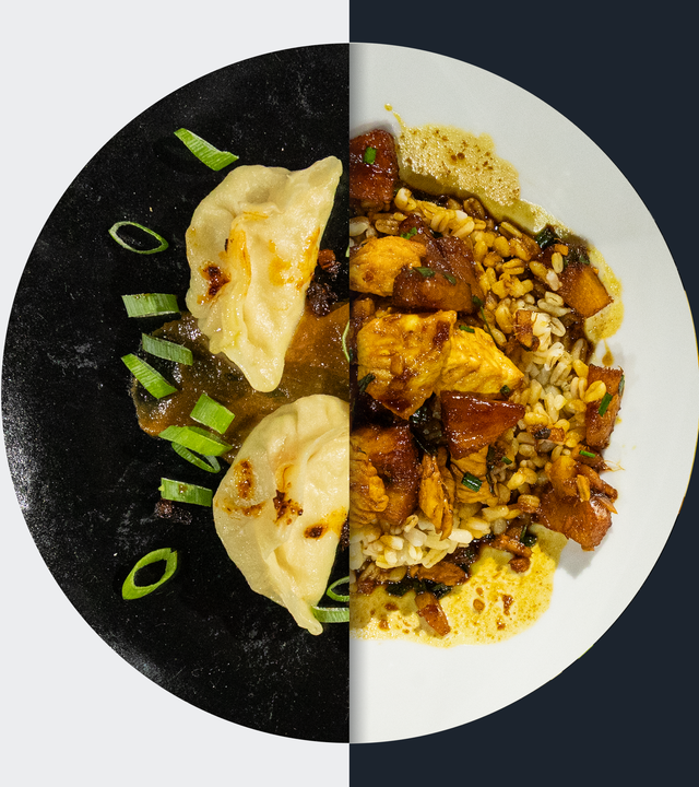 Hähnchen-Gyoza vs. Putengeschnetzeltes