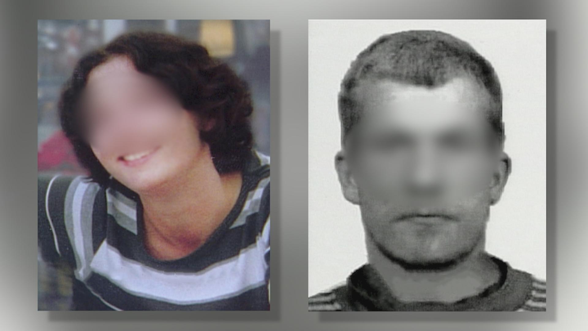 Links im Bild ist eines der ermordeten Opfer von Torsten S. zu sehen. Rechts im Bild sieht man das Phantombild von Torsten S..