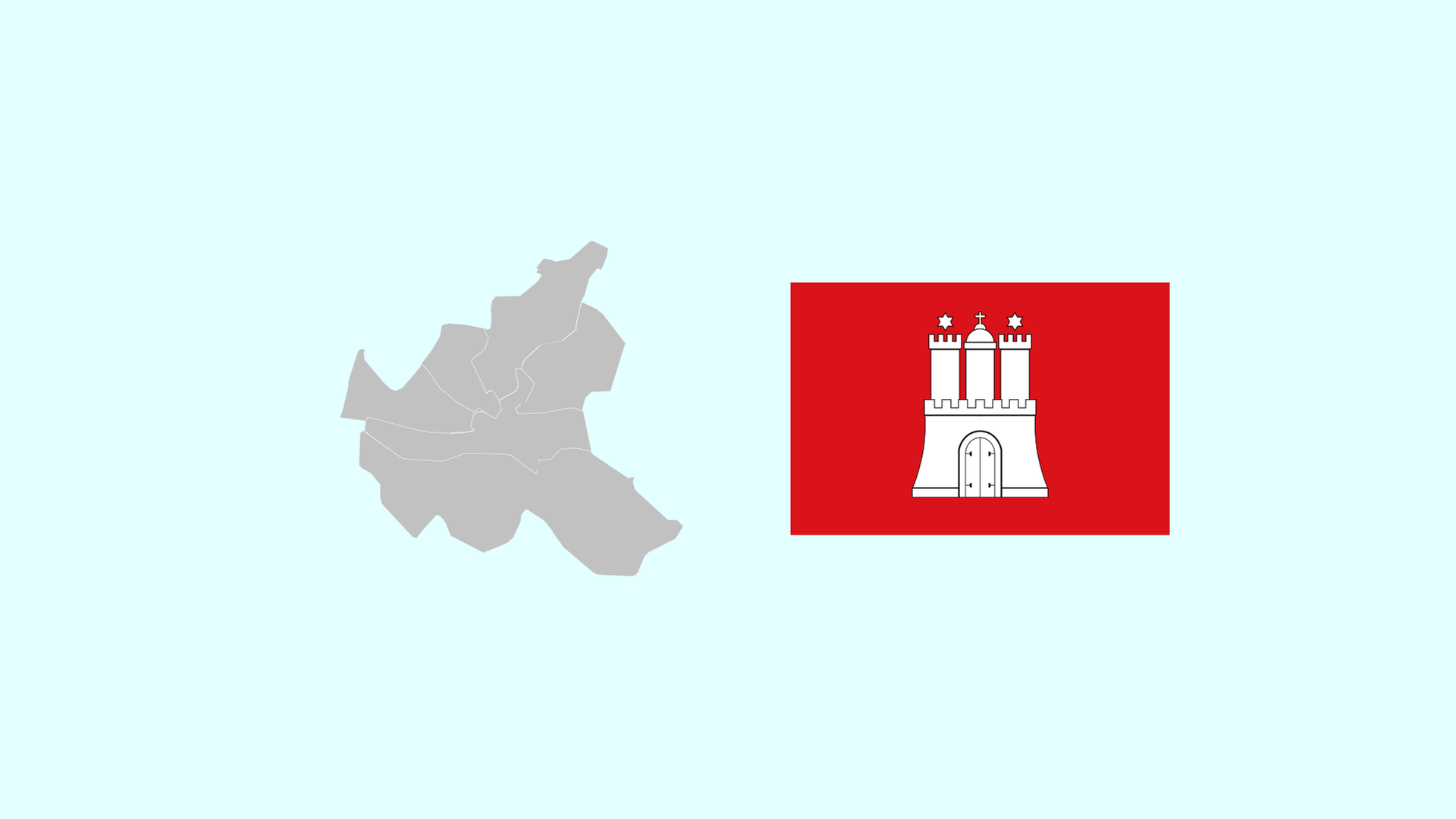 Wahlkreise und Flagge von Hamburg