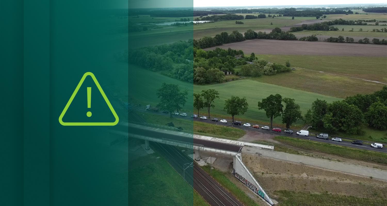 Bahnbrücke in Wust ohne Anschluss an die Fahrbahn