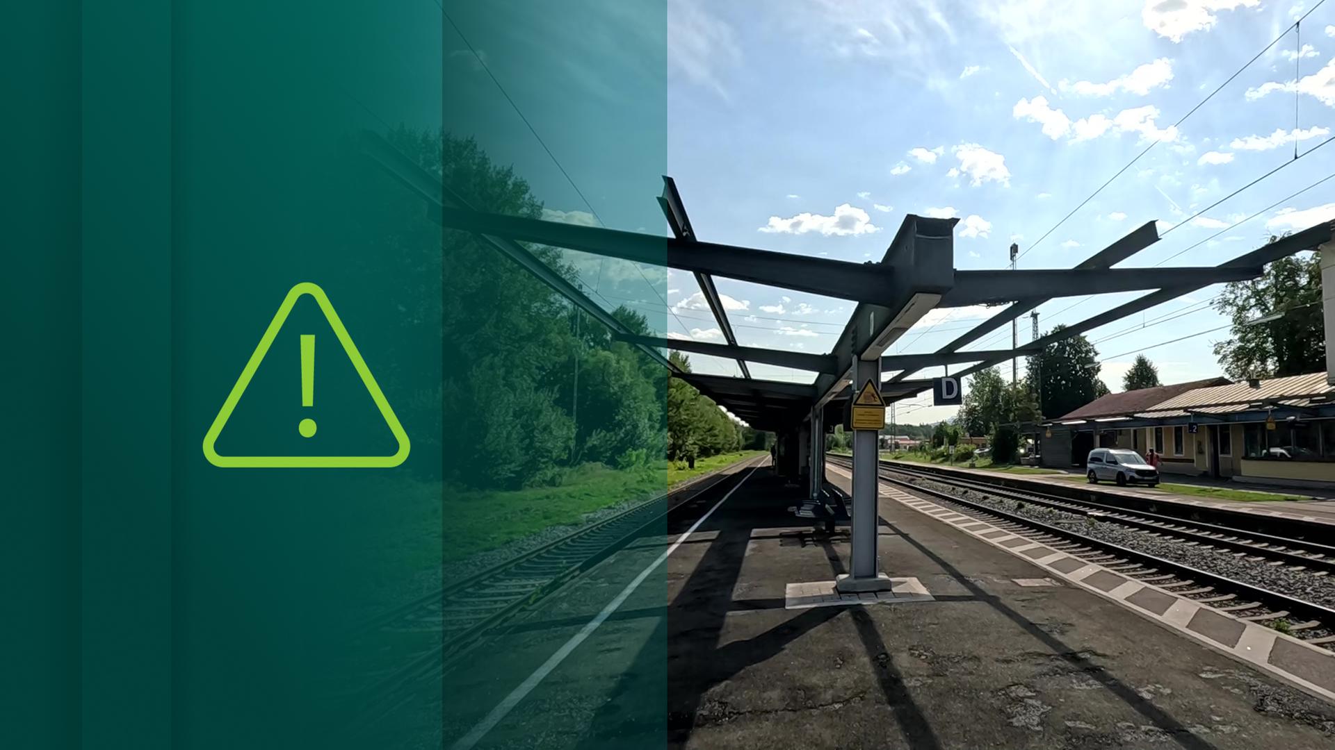 Fehlende Elemente eines Bahnhofdaches