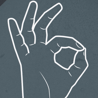 Das Bild zeigt eine Hand  die ein O mit Zeigefinger und Daumen formt