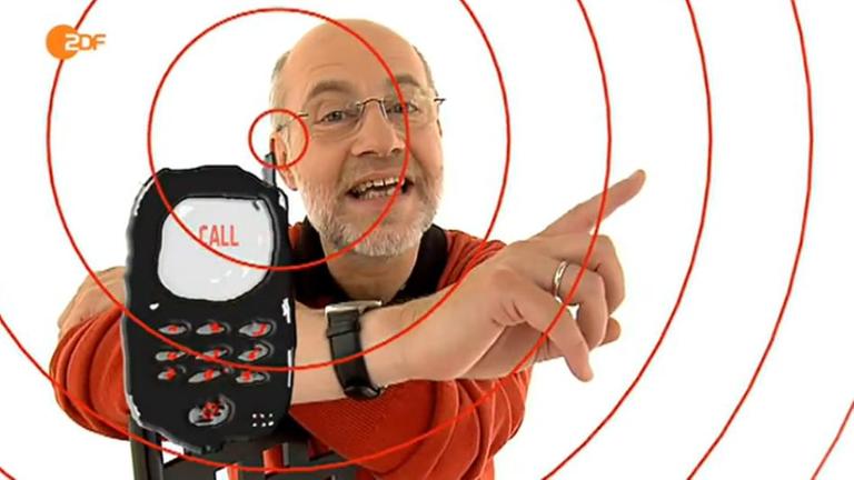 Harald Lesch und ein Zeichentrick-Handy