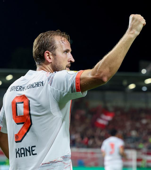 Harry Kane (FC Bayern München) jubelt