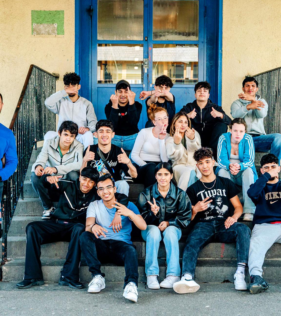 Faxen machen fürs Gruppenbild: Nicht immer ist die Stimmung in der Klasse 9a so ausgelassen.
