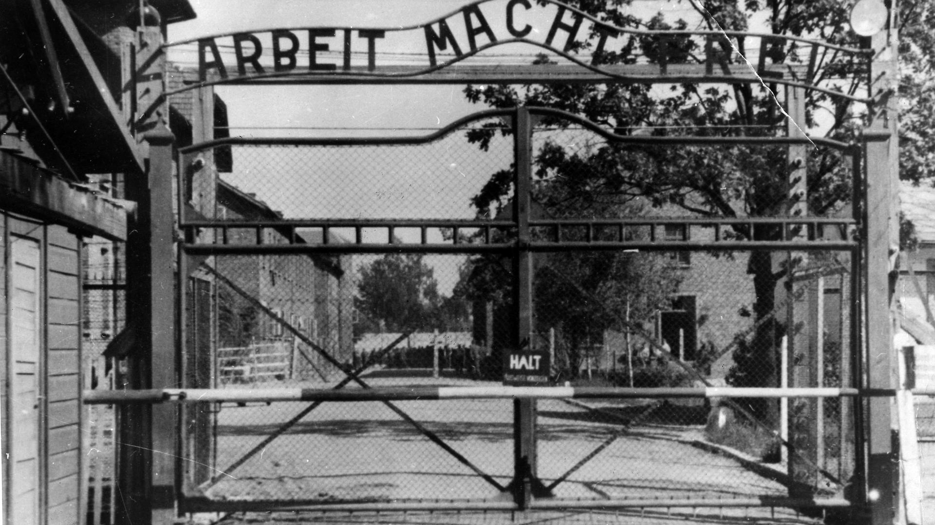 "Die Wahrheit über den Holocaust (5): Deportation": Haupttor des Konzentrationslagers Auschwitz.