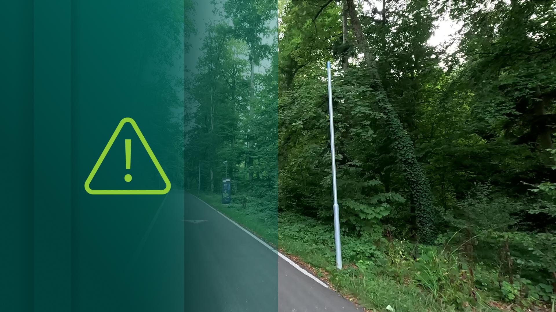 Unbeleuchteter Radweg in Ettlingen