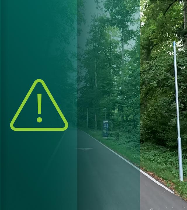 Unbeleuchteter Radweg in Ettlingen