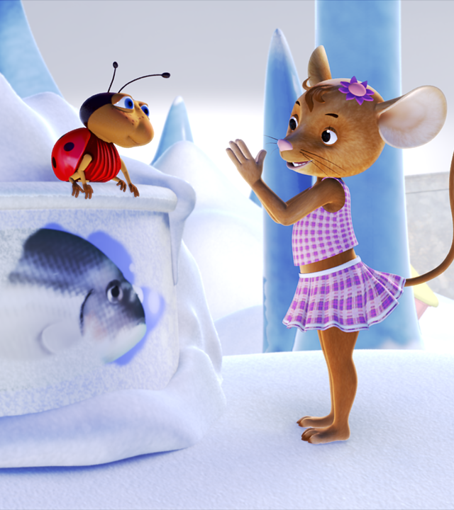 Naya und Ludwig erkunden das Eisfach.