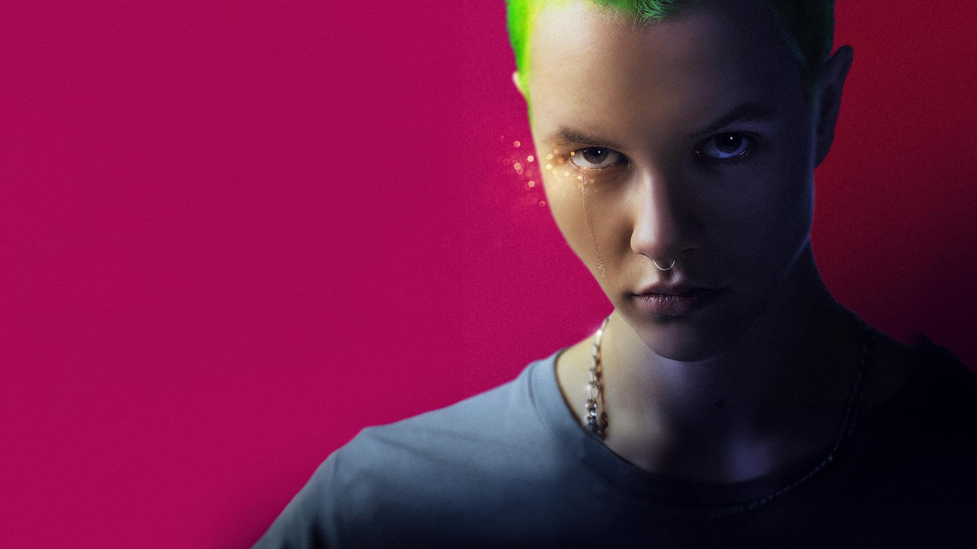  Plakatmotiv zum Film mit stilisiertem Bild von Hauptdarstellerin Elsi Sloan als Elina in Großaufnahme