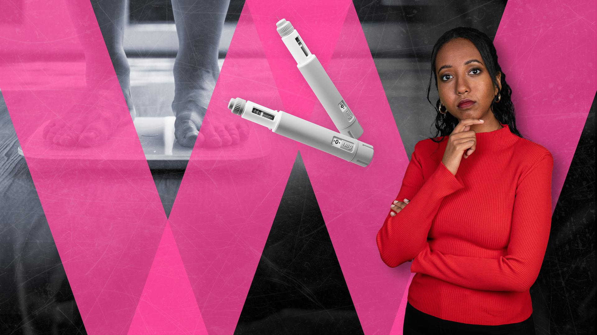 Lisabell Shewafera, im Hintergrund Abnehmspritzen