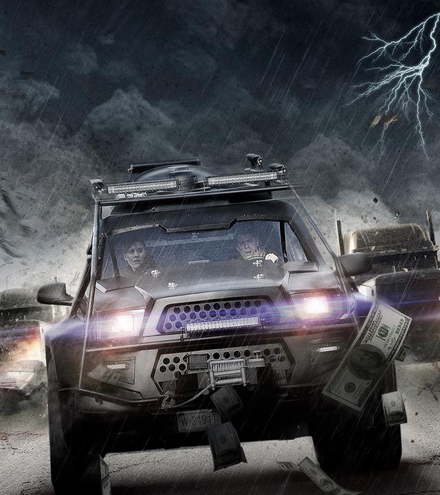 Plakatmotiv zu "Im Auge des Hurrikans" mit Maggie Grace und Toby Kebbell.