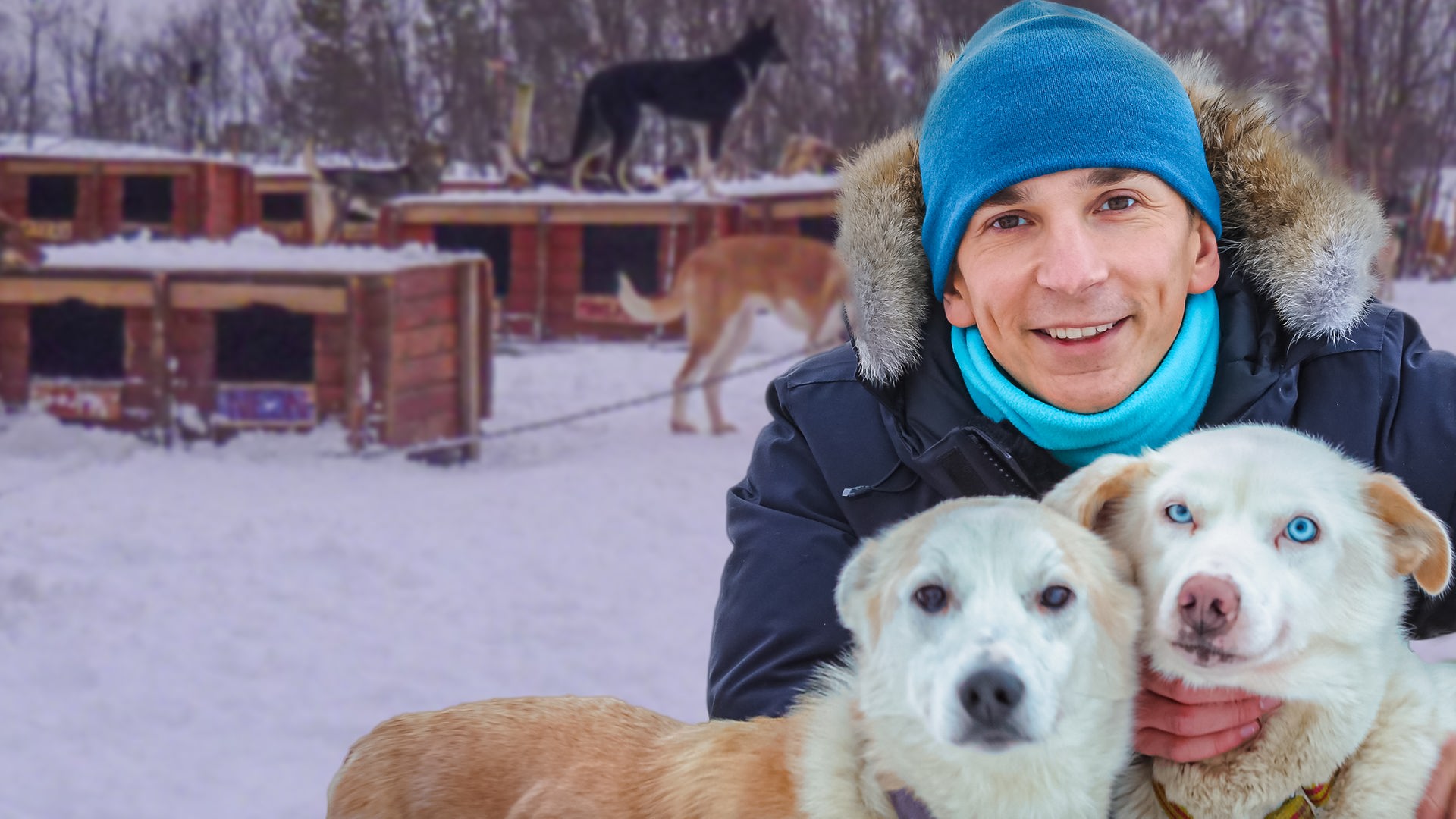 PUR+ - Eric mit zwei Schlittenhunden
