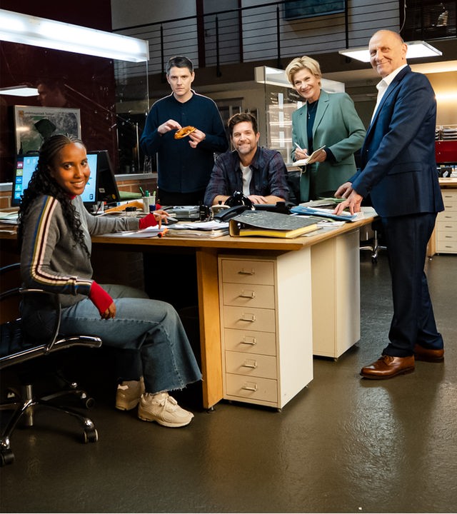 Die Crew der Soko Stuttgart am Filmset