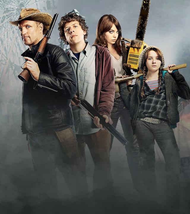 Plakatmotiv zum Film mit Woody Harrelson, Jesse Eisenberg, Emma Stone und Abigail Breslin.