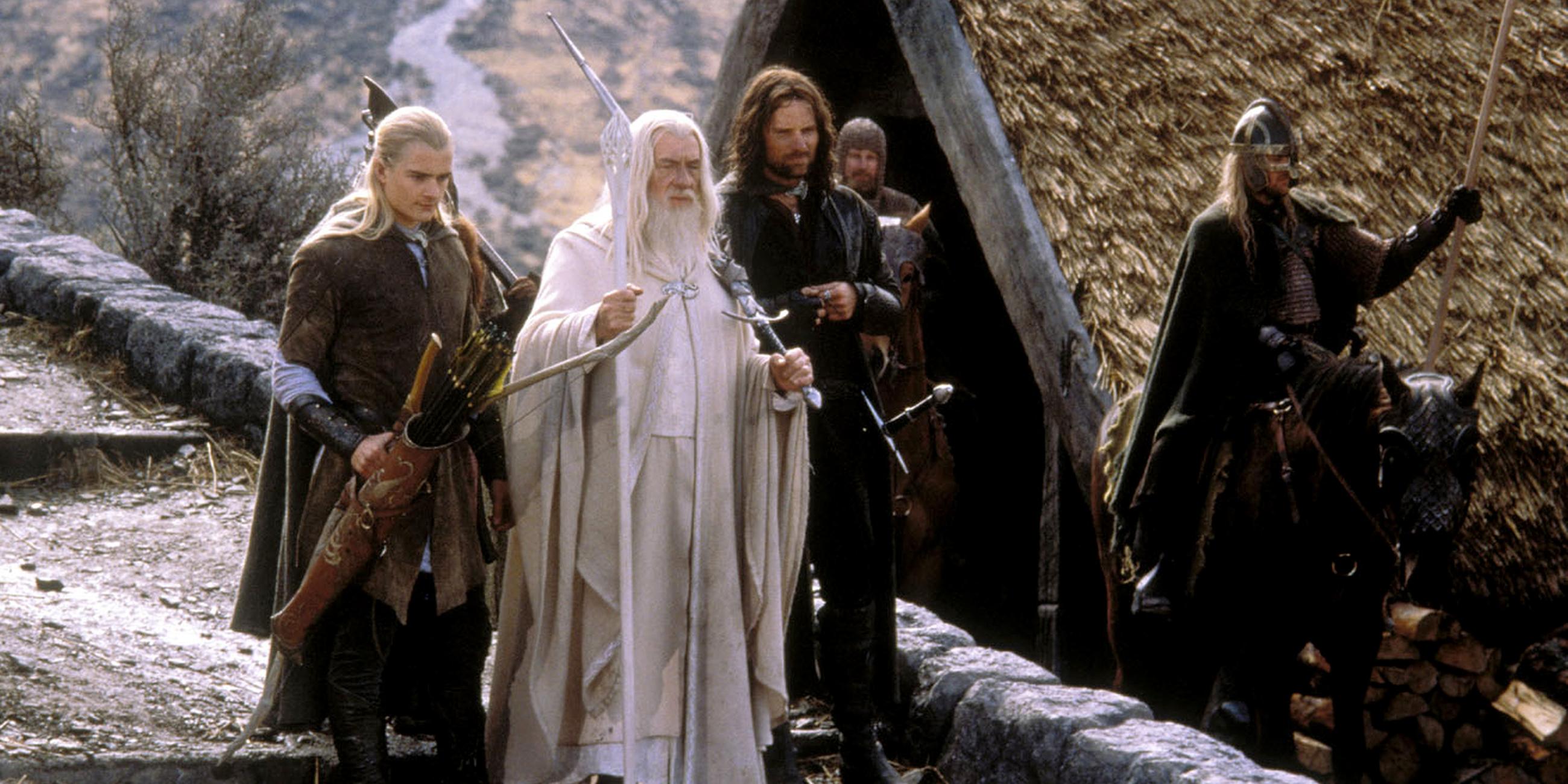 Orlando Bloom, Viggo Mortensen und Ian McKellen in einer Szene aus "Herr der Ringe - Rückkehr des Königs"