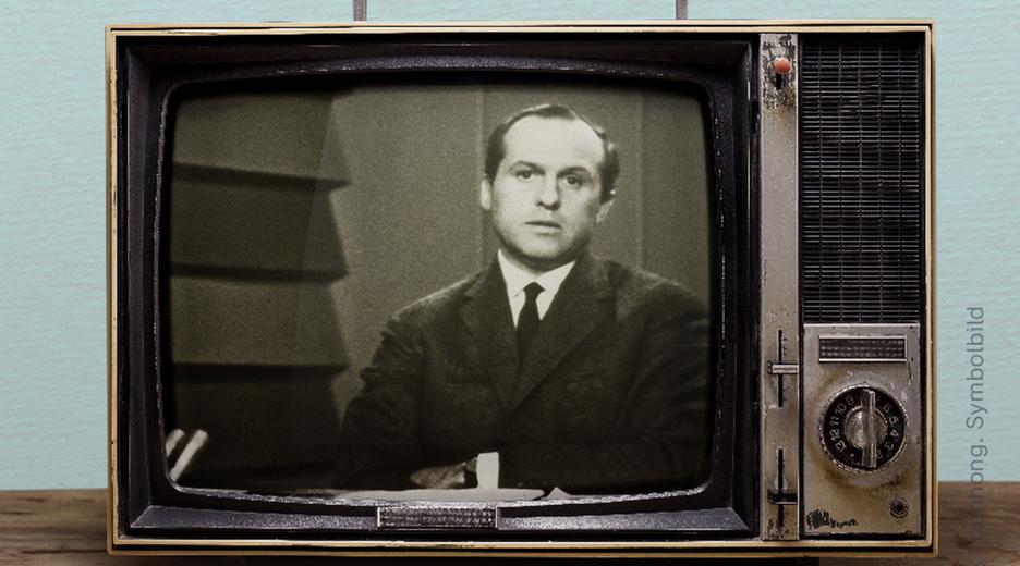 Carl Weiss moderiert heute-Nachrichtensendung im Jahr 1963 im ZDF