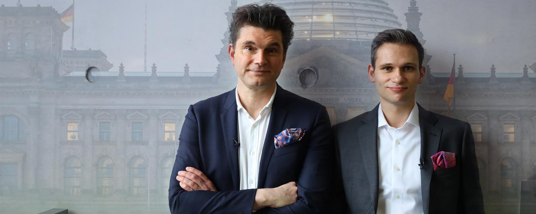 Die heute-show-Reporter Fabian Köster und Lutz van der Horst