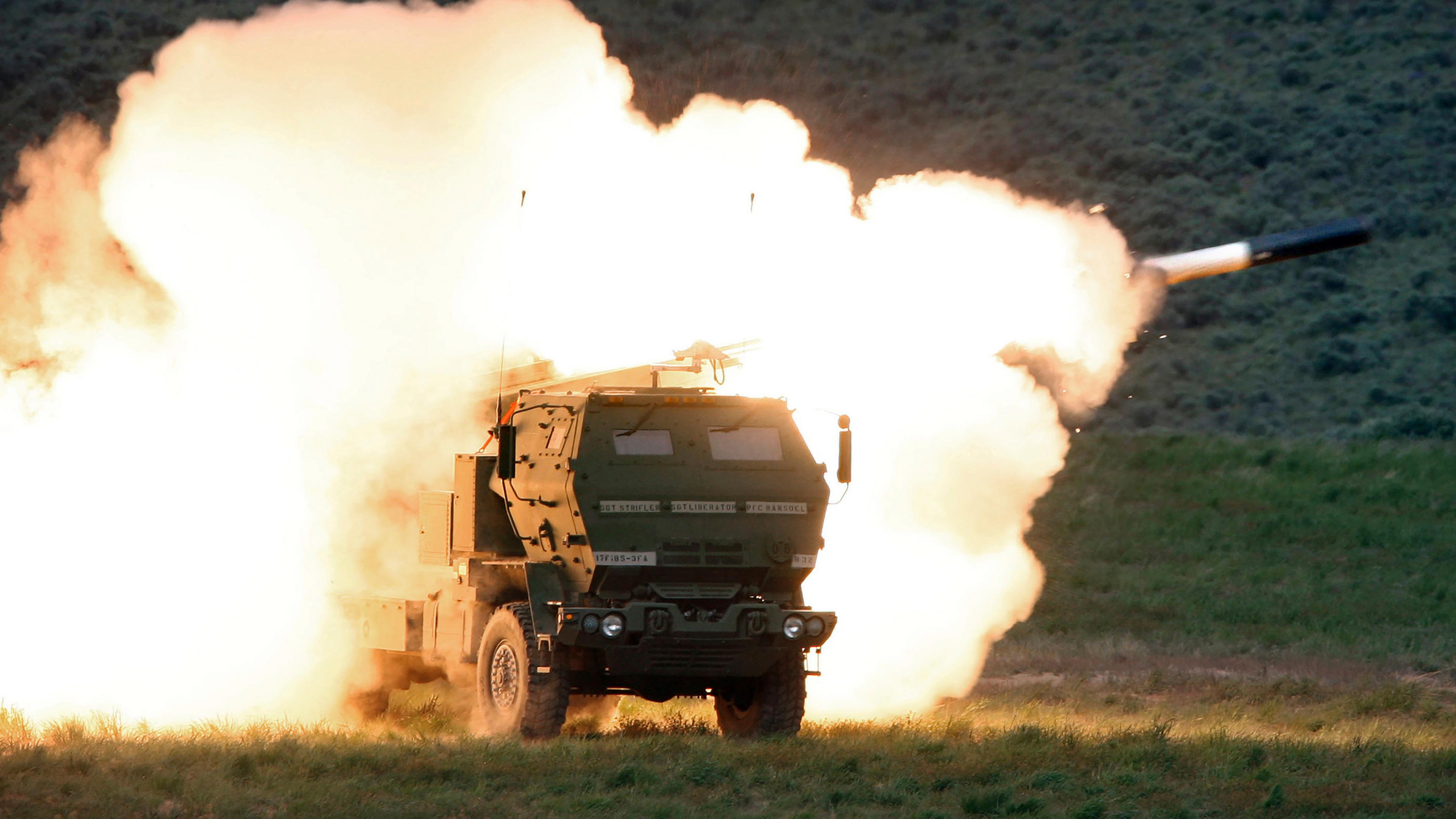 A version of the HIMARS mobile missile system manufactured by Lockheed Martin at a test site in Washington state.