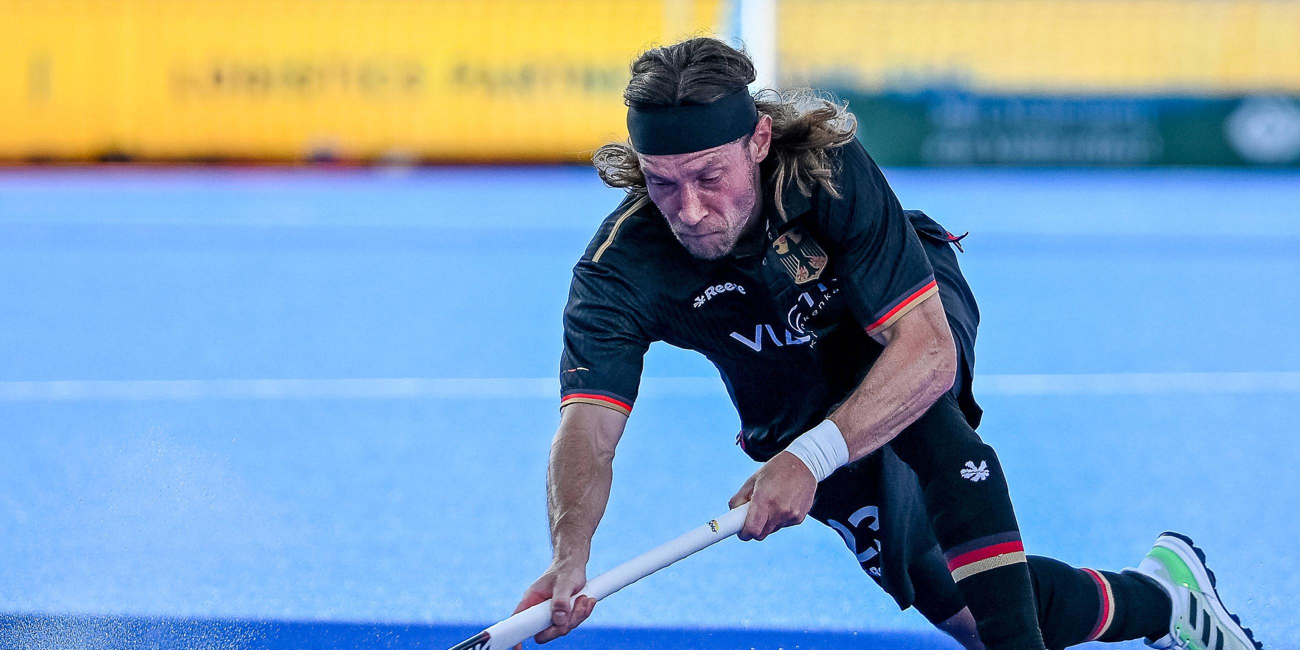 Hockey-Nationalspieler Martin Zwicker beim EM-Gruppenspiel gegen Wales