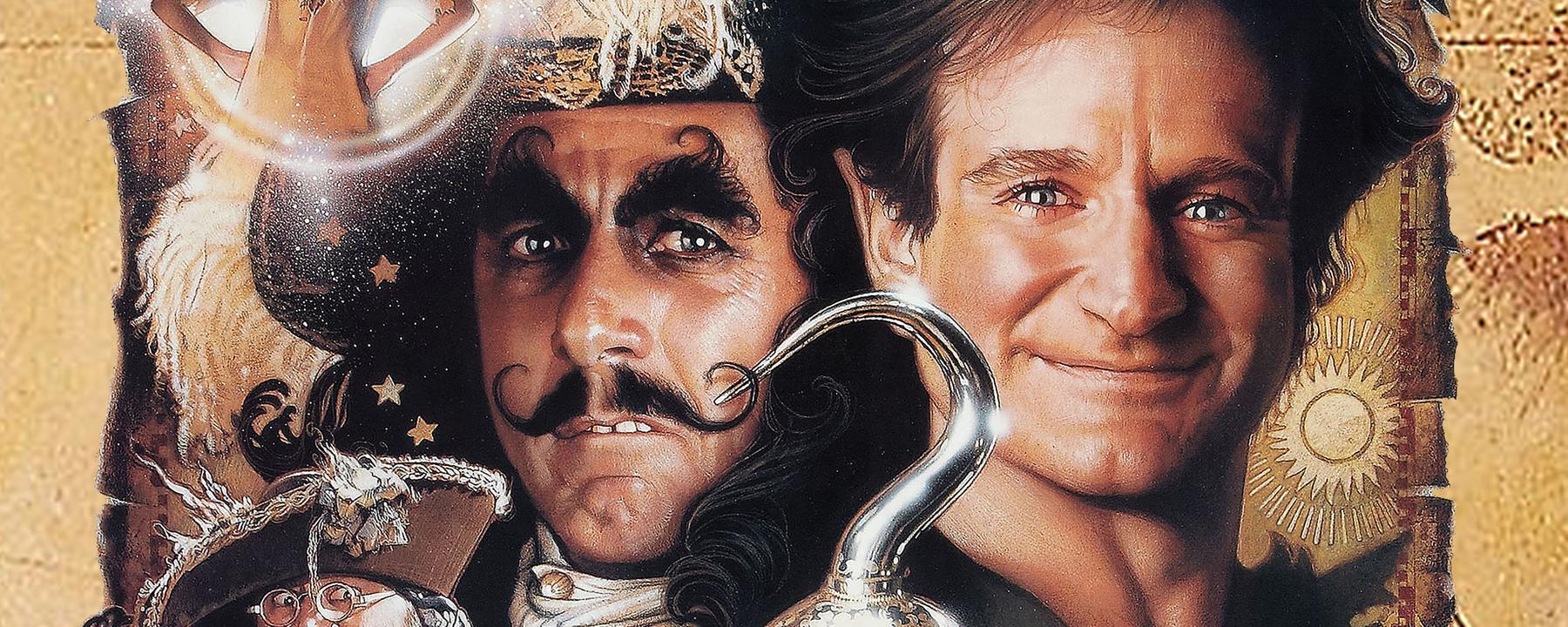 Plakatmotiv zu "Hook" mit Dustin Hoffman und Robin Williams.