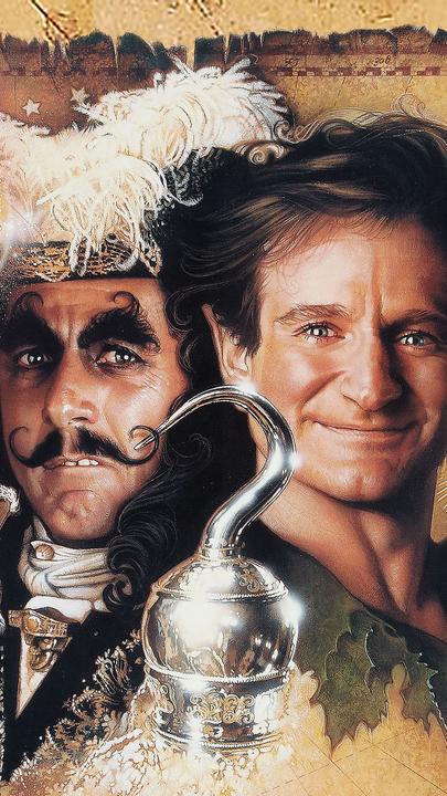 Plakatmotiv zu "Hook" mit Dustin Hoffman und Robin Williams.