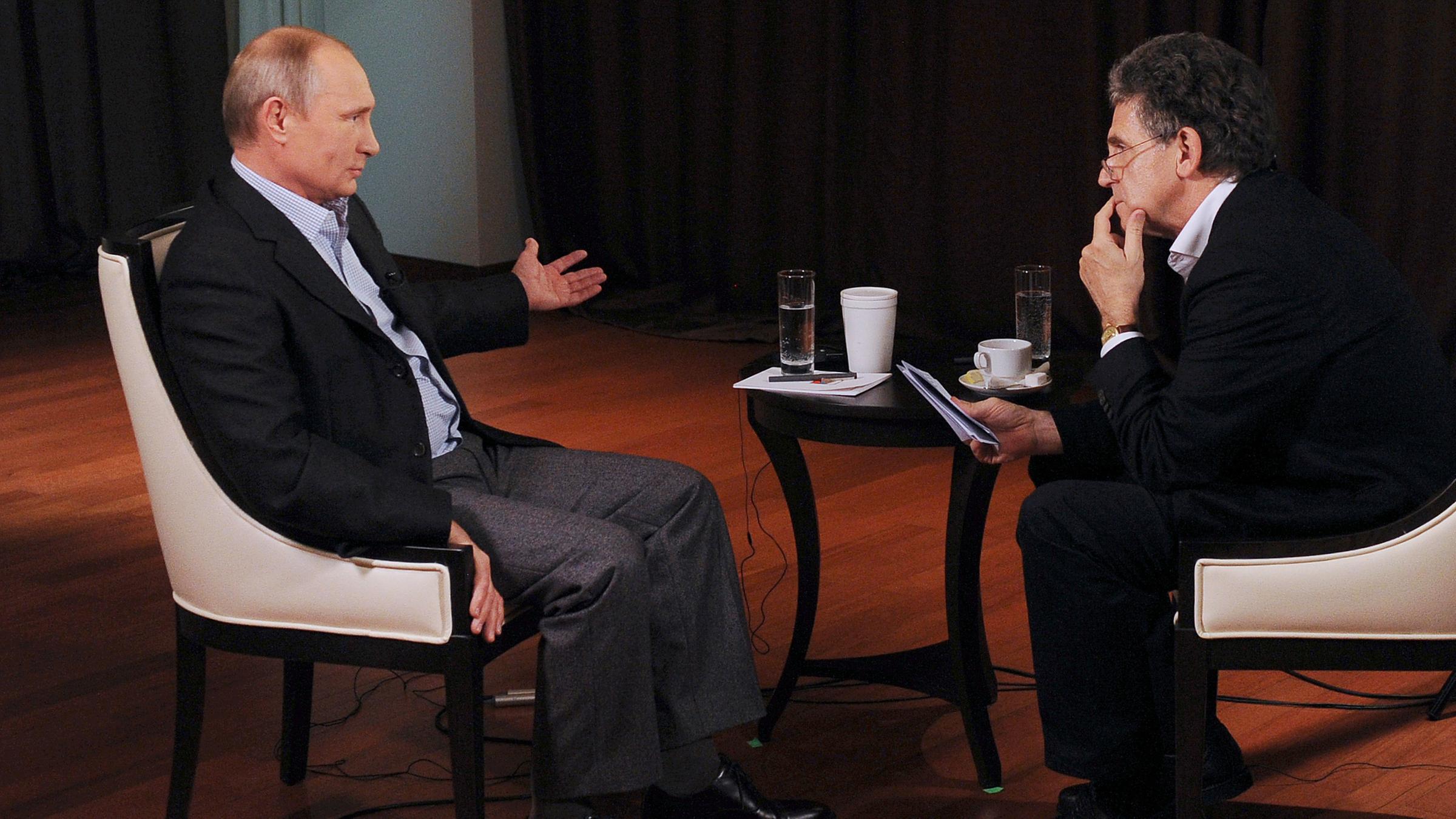 Buchautor Hubert Seipel mit Wladimir Putin (l.), aufgenommen am 13.11.2014