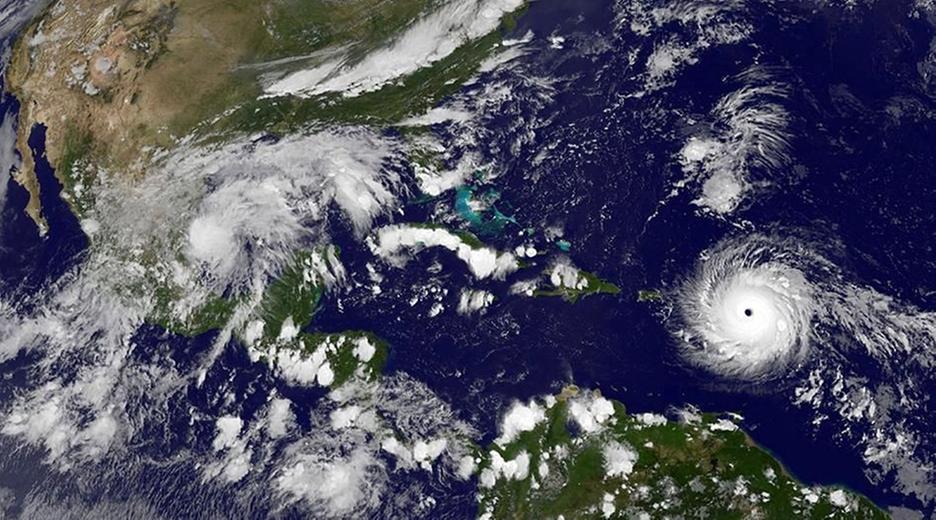 Hurrikan Irma über den Atlantischen Ozean, aufgenommen am 06.09.2017 