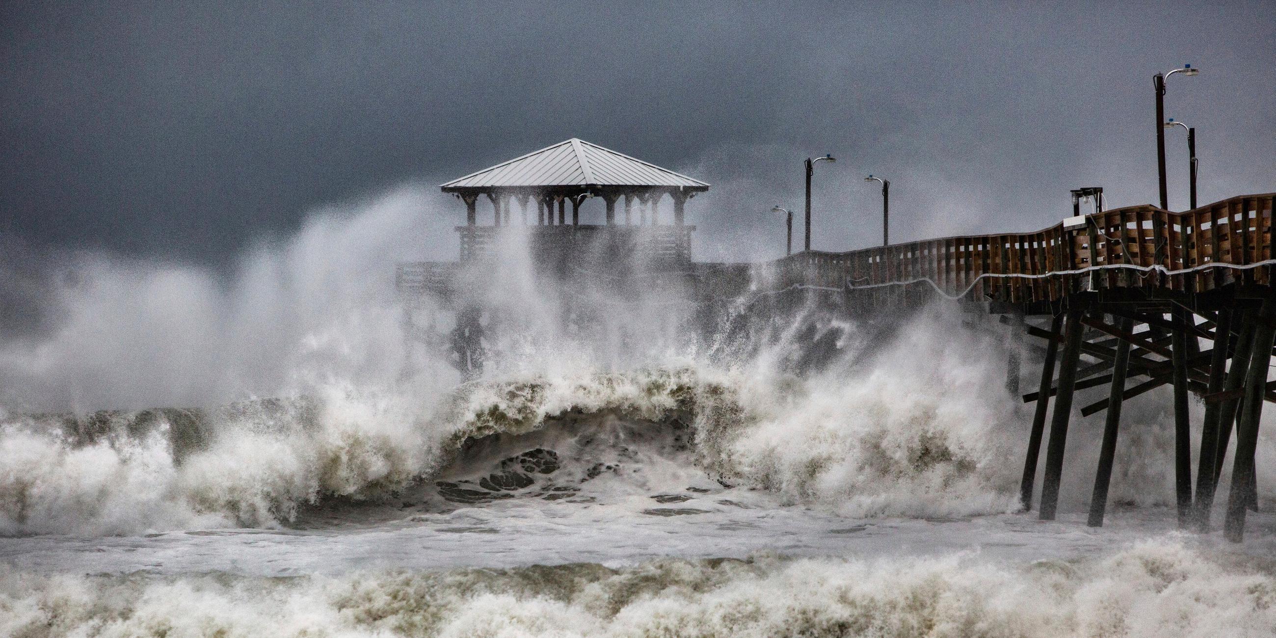 Stürmisches Meer in North Carolina am 13.8.2018