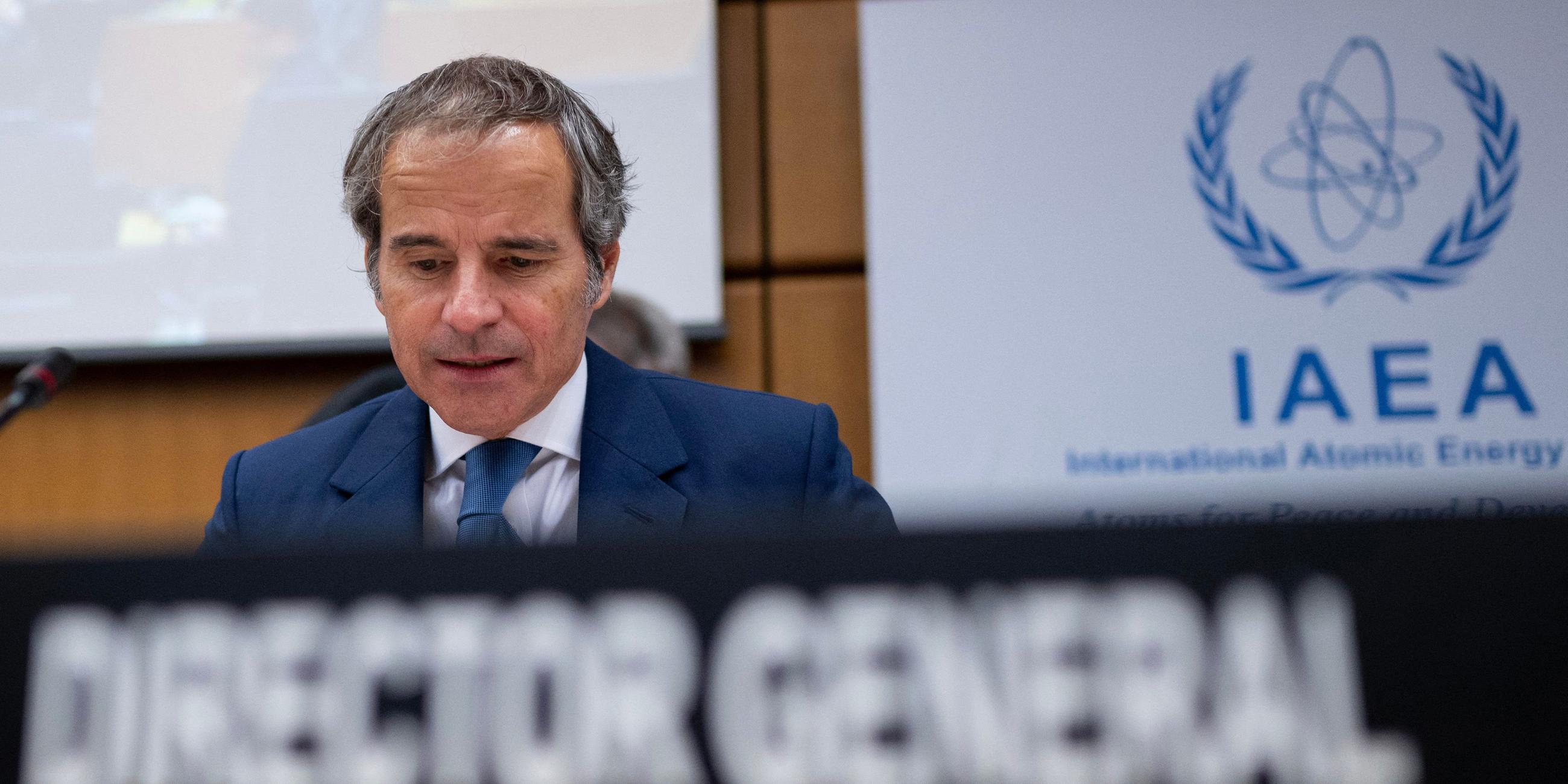 Österreich, Wien: Der Generaldirektor der Internationalen Atomenergie-Organisation (IAEA), Rafael Grossi, nimmt an der Sitzung des Gouverneursrats der IAEO am Hauptsitz der Organisation teil