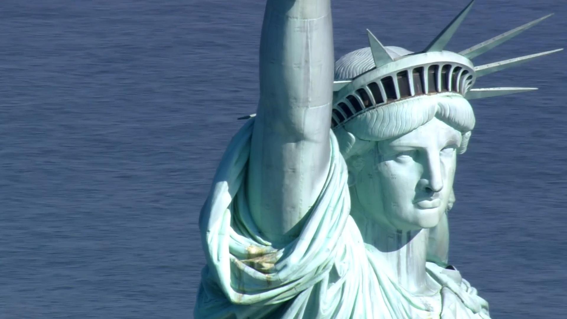 Kopf der Freiheitsstatue groß.