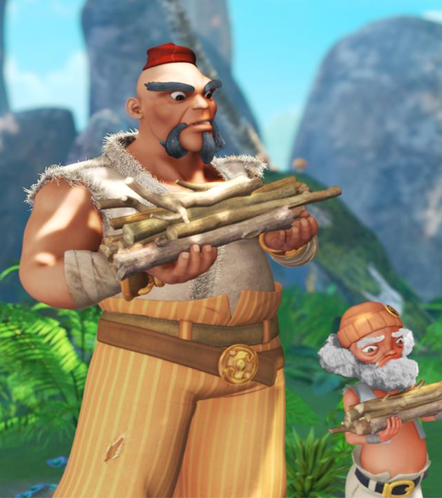 Die Piraten von Hook müssen Holz sammeln.