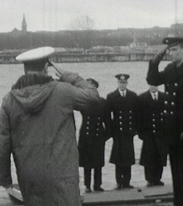 Antrittsbesuch britischer Konteradmiral Maye in Kiel (stumm)