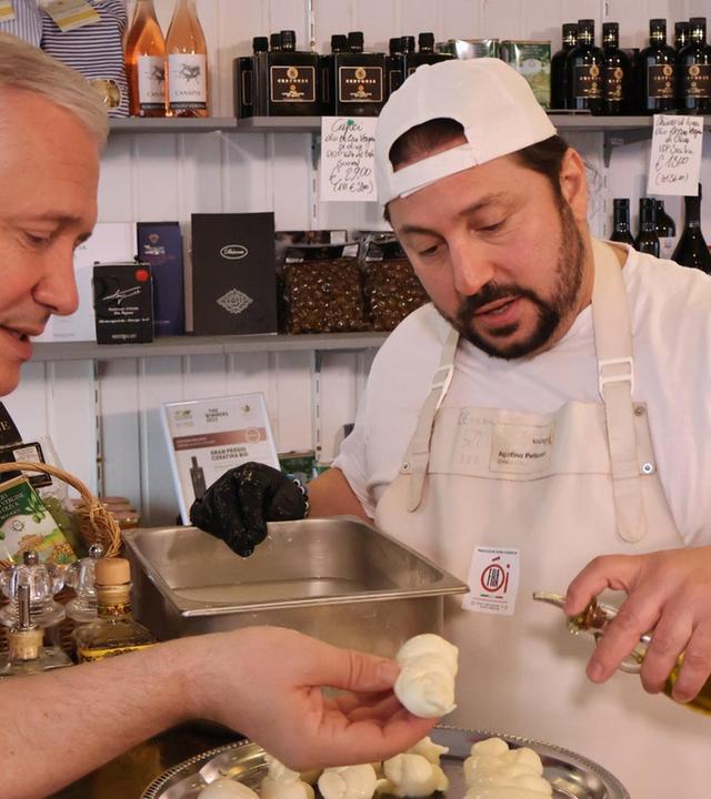 Bayerischer Mozzarella und Perlhühner