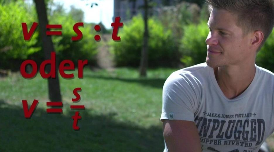 Die Formel für Geschwindigkeit