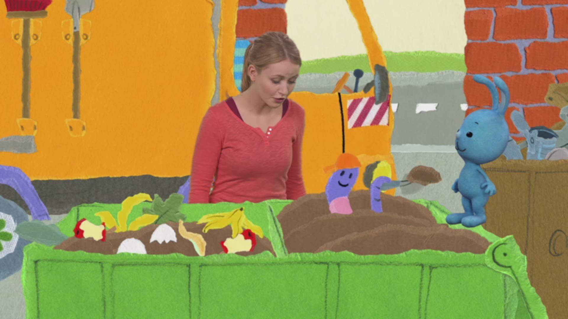 Anni und Kikaninchen besuchen den Wertstoffhof