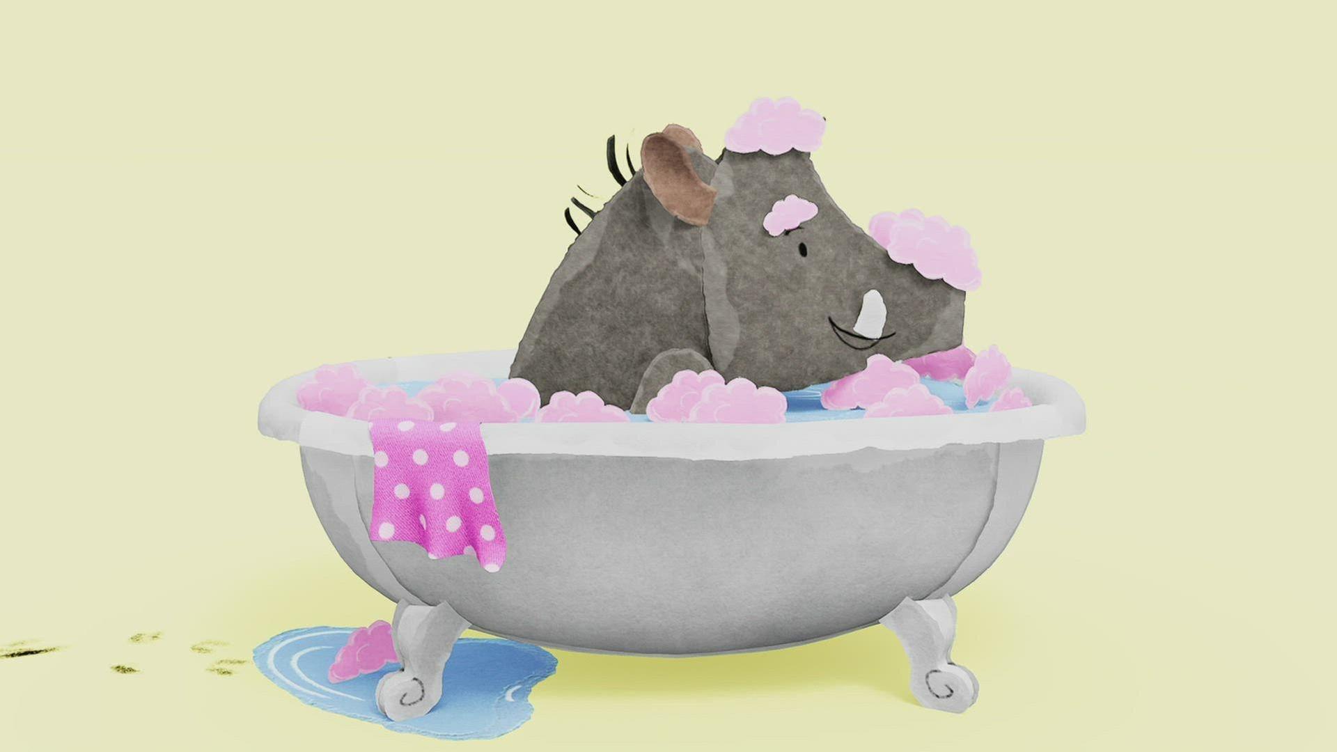 Das Wildschwein badet