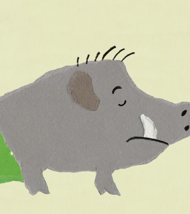 Das Wildschwein spielt Schnauzball
