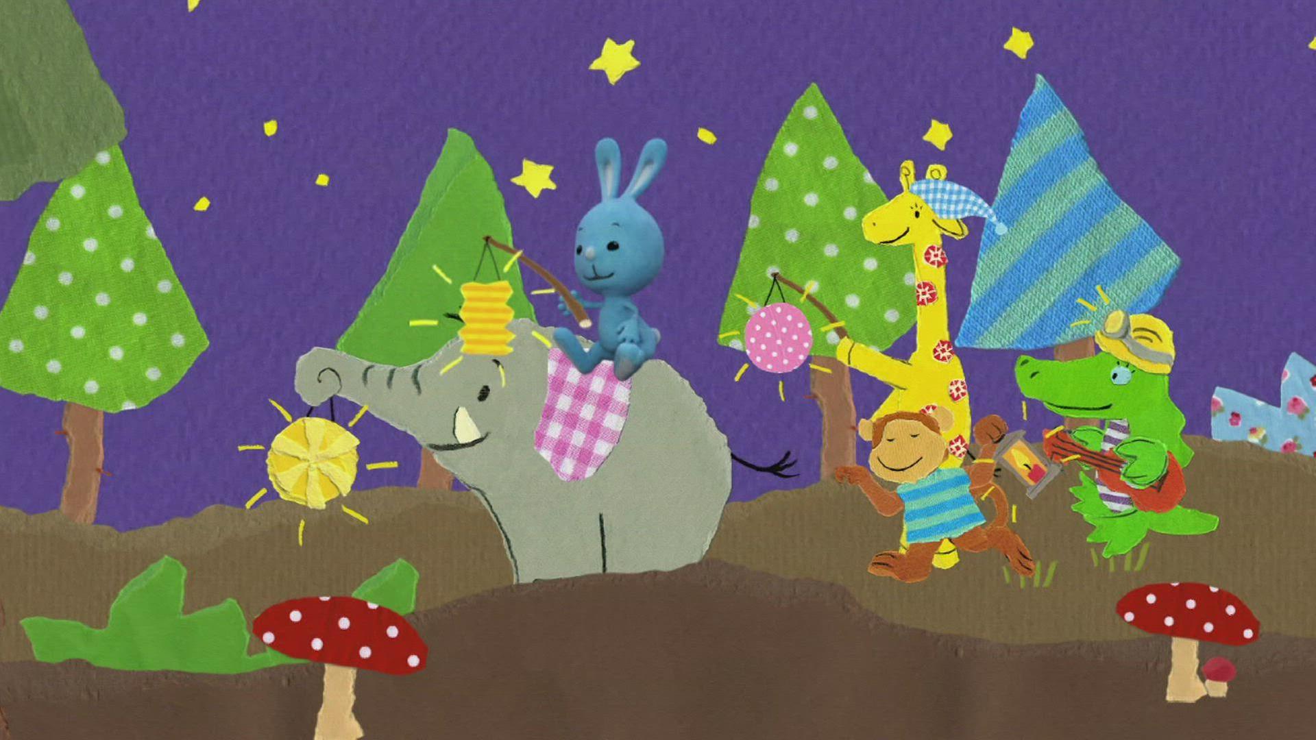 Der kleine Stern leuchtet Kikaninchen den Weg