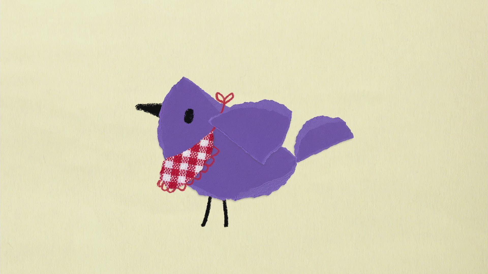 Der Vogel frisst Kaugummis