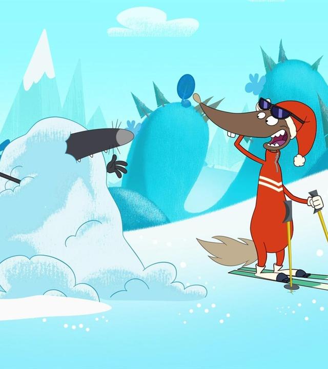 Der Wolf, der ein super Skifahrer sein wollte