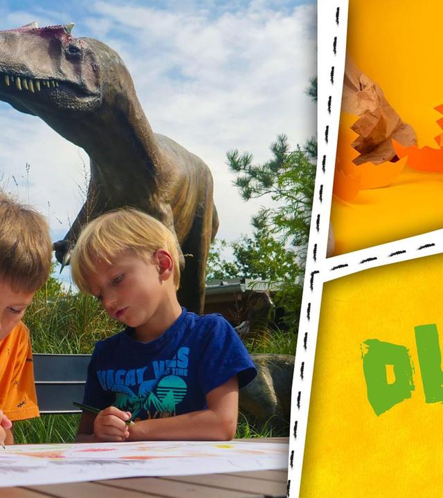 Dinos, Dinomuseum und Vulkanausbruch - wir basteln und malen
