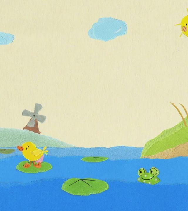 Ein ängstliches Entchen lernt Schwimmen