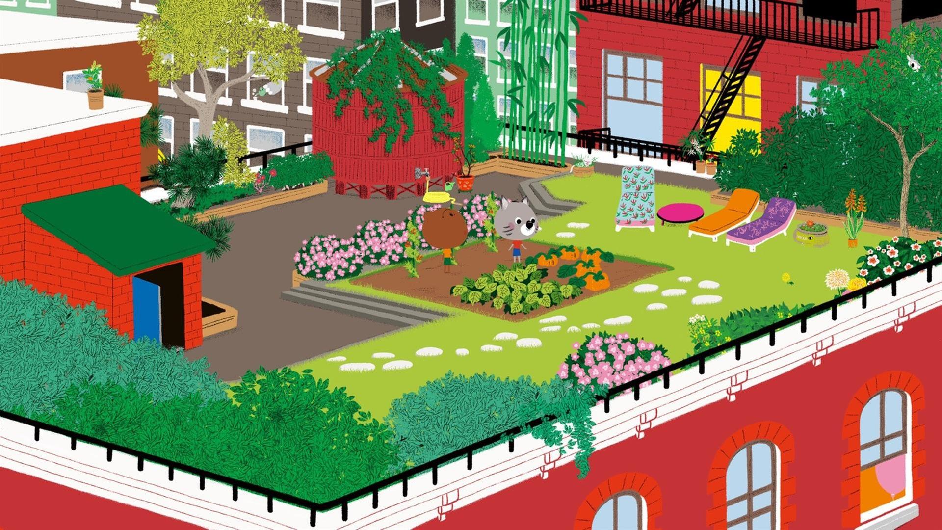 Ein Garten auf dem Dach