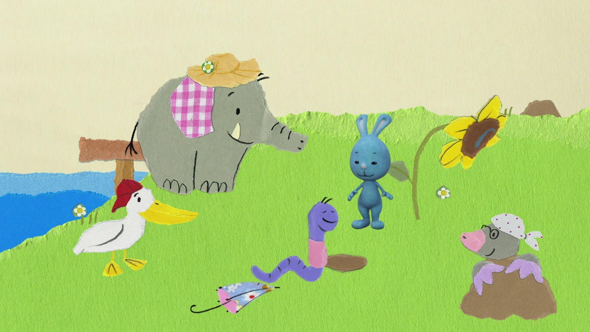 Ein Regenwurm hilft einer durstigen Blume