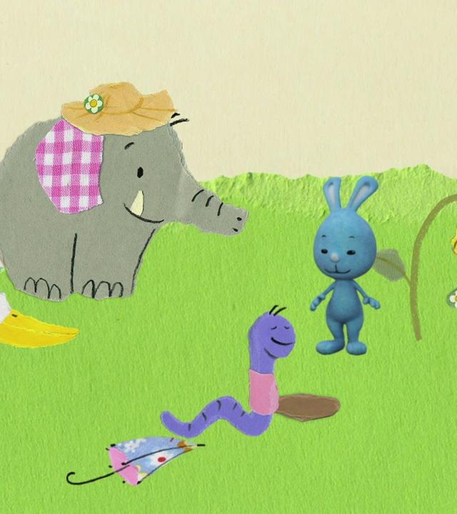 Ein Regenwurm hilft einer durstigen Blume