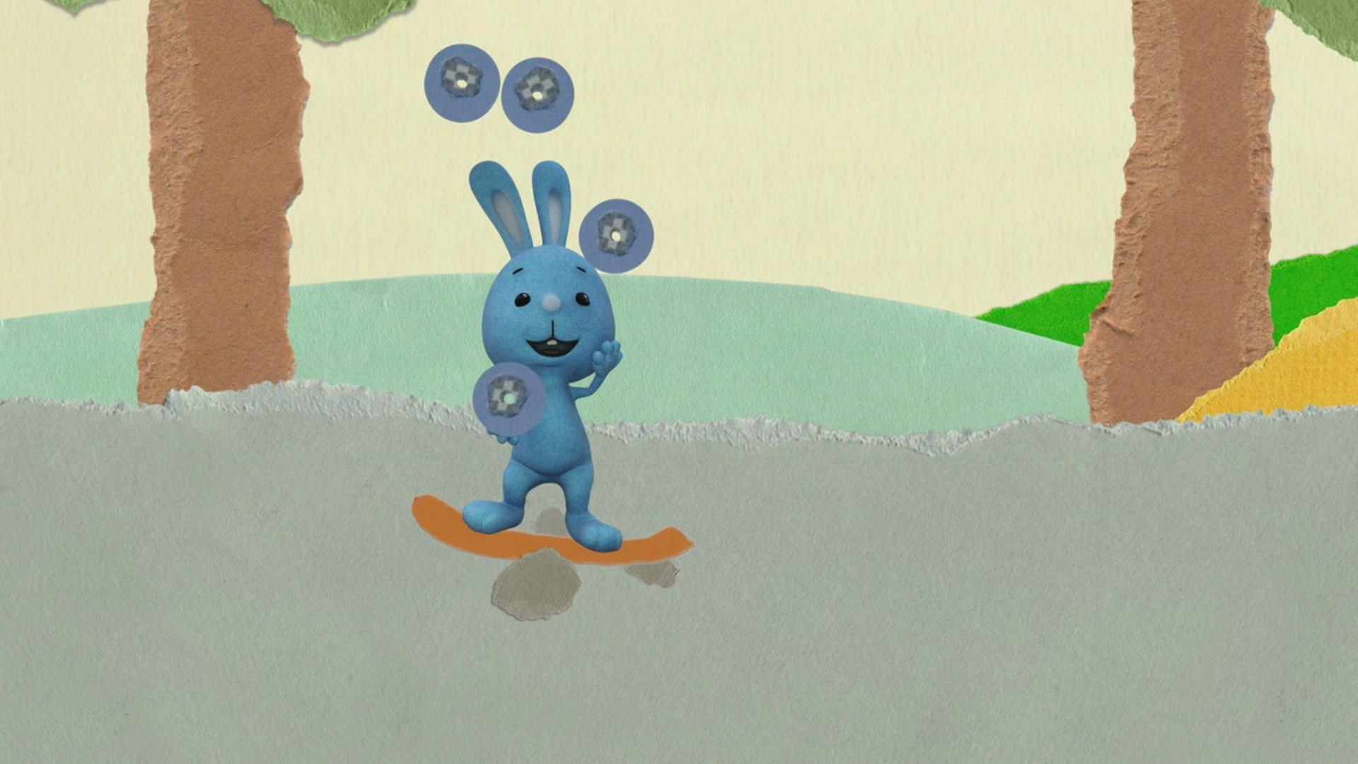 Ein Skateboard hilft beim Jonglieren